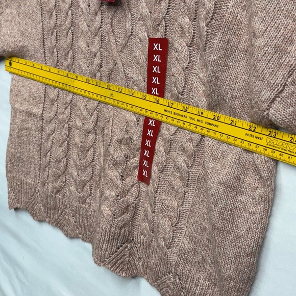 Lucky Brand Cable‎ Knit Sparkle Sweater Dusty Rose Pink XL NWT MSRP $99.50 - Picture 13 of 17